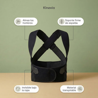 Corrector de postura con faja lumbar