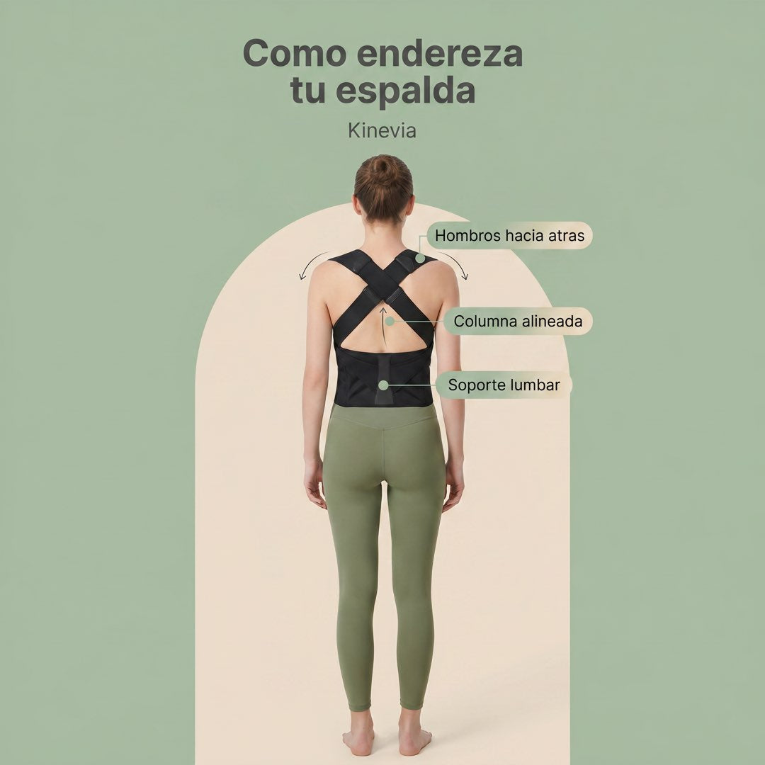 Corrector de postura con faja lumbar