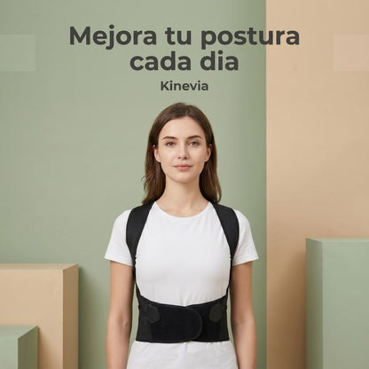 Corrector de postura con faja lumbar