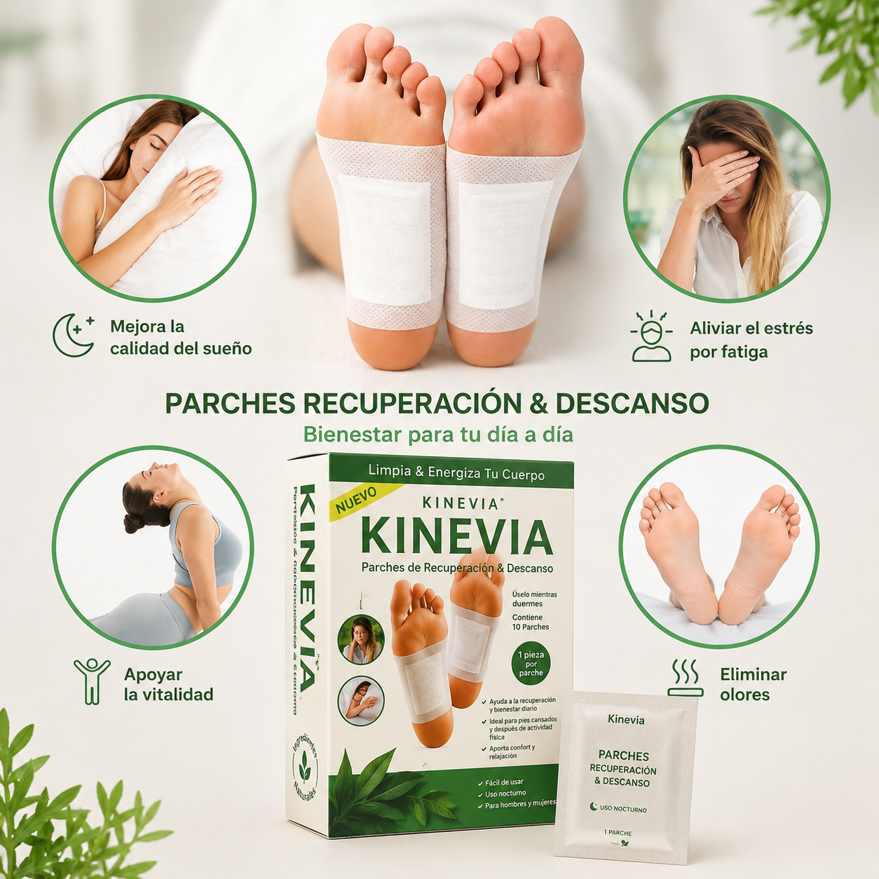 Parches para pies Recuperación y Descanso